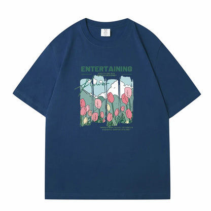 Stylish WAVLATII Women Summer Floral T-Shirts for Casual Wear