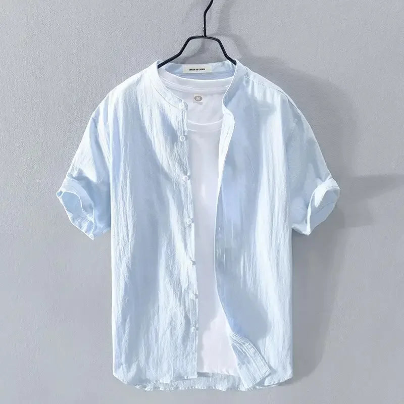 Men's Linen Short Sleeve Shirt for Cool Summer Style