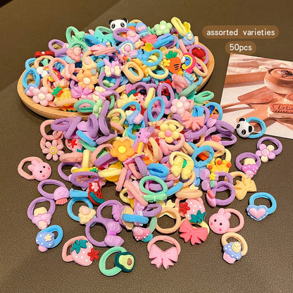 Charming 50 Cartoon Cute Styles Rubber Bands For Daily Use