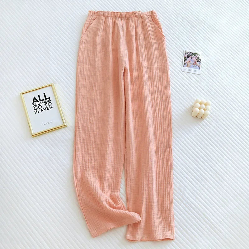 2025 Japanese Women's 100% Cotton Pajama Pants for Comfort