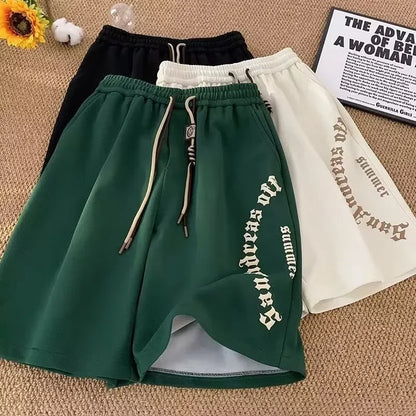 Men's Oversized Retro Print Shorts – Casual Beach & Sportswear