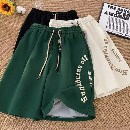 Men's Oversized Retro Print Shorts – Casual Beach & Sportswear