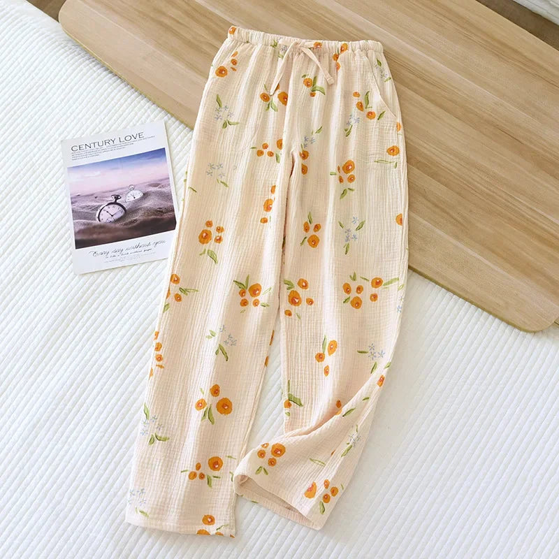 2025 Japanese Women's 100% Cotton Pajama Pants for Comfort