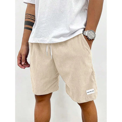 Men's Corduroy Casual Shorts – Lightweight Summer Sweatpants, Beach & Sportswear