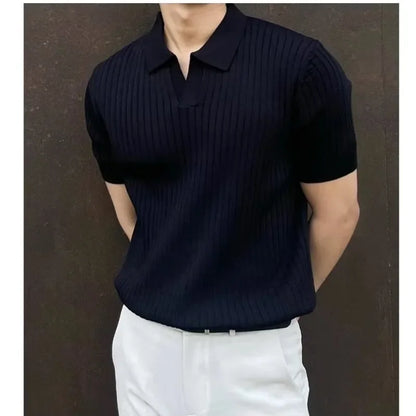 2024 Summer Men's Ice Silk Polo Shirt for Comfort