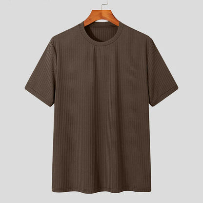 Light Luxury Summer Men's O Neck Long Sleeve T Shirt