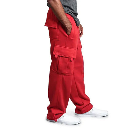 Men's Cargo Sweatpants Autumn Long Pants Loose Sport Fit Jogging Overalls Joggers Sweat Pocket Pants Cargo Trousers Streetwear