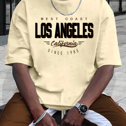Comfortable Plus Size Los Angeles Cotton T-Shirt for Men