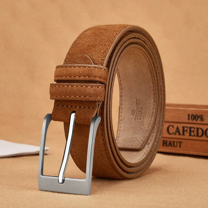 Luxury Sude Belts Cow Leather for Men and Ladies
