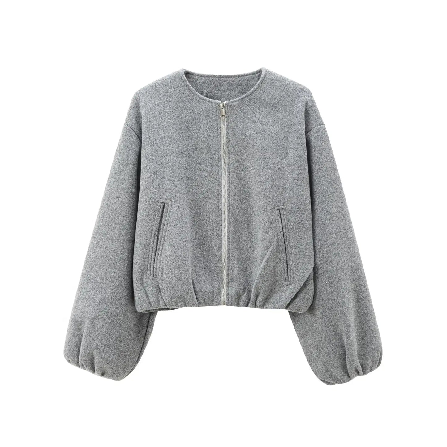 TRAF Women's Zipper Bomber Jacket – Soft Cropped Sports Jacket with Long Sleeves (2024)