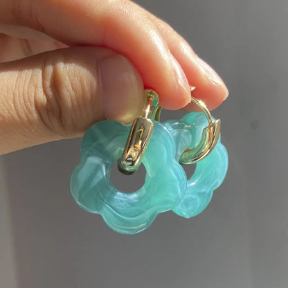 Vibrant Stylish 2024 New Multicolor Flower Drop Earrings for Women