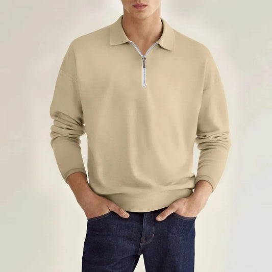 Men's Simple Solid Color Polo Shirts for Casual Comfort