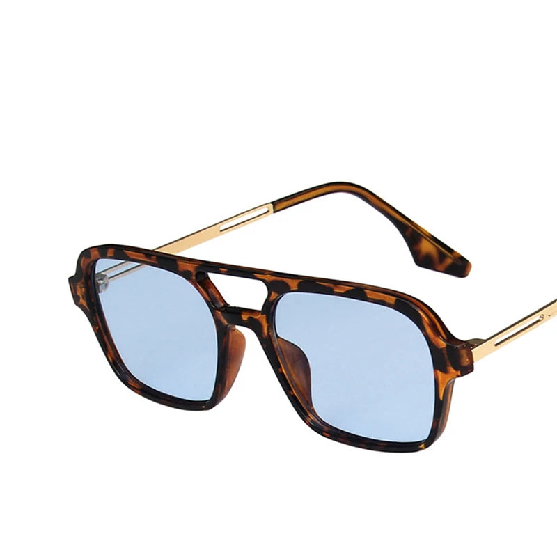 Chic Retro Double Bridges Sunglasses for Trendy Style and UV Protection