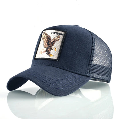 Fashion Trucker Caps With Embroidery Goat Patch For All Seasons