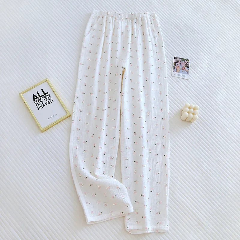2025 Japanese Women's 100% Cotton Pajama Pants for Comfort