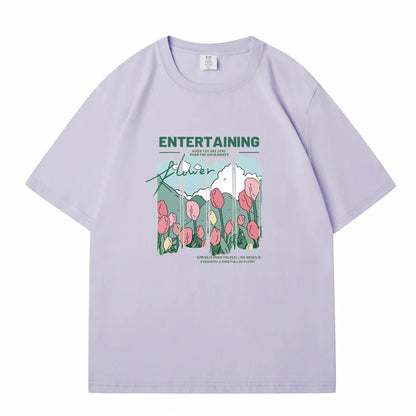 Stylish WAVLATII Women Summer Floral T-Shirts for Casual Wear