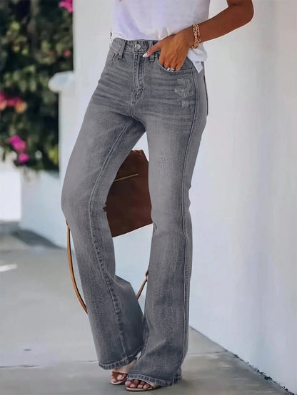 New Hot Women's Horn Jeans High Waist Slimming Fit