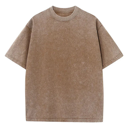 Unisex Vintage Heavyweight Washed T-Shirt – Retro Oversized Cotton Tee
