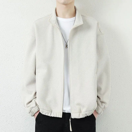 Japanese Men's Casual Long Sleeved Zipper Jacket 2024