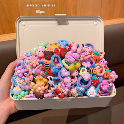 Charming 50 Cartoon Cute Styles Rubber Bands For Daily Use