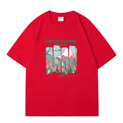 Stylish WAVLATII Women Summer Floral T-Shirts for Casual Wear