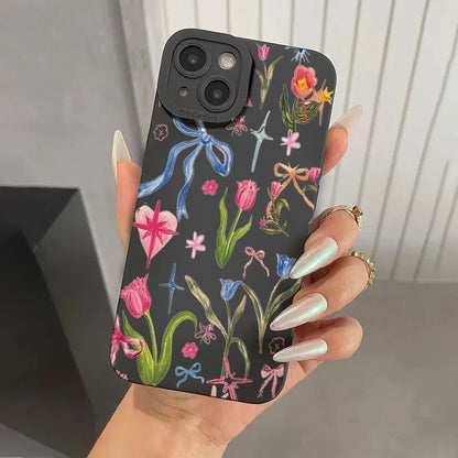 Vibrant Stylish Fruit Juice Flower Pattern Phone Case for iPhone