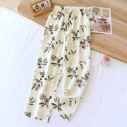 2025 Japanese Women's 100% Cotton Pajama Pants for Comfort