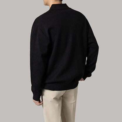 Luxury Knitted Polo Shirt for Casual Autumn Style