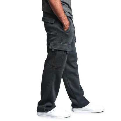 Men's Cargo Sweatpants Autumn Long Pants Loose Sport Fit Jogging Overalls Joggers Sweat Pocket Pants Cargo Trousers Streetwear