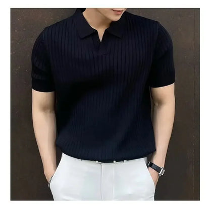 2024 Summer Men's Ice Silk Polo Shirt for Comfort