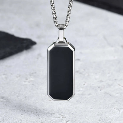 Waterproof Casual Black Enamel Necklaces for Men