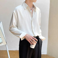 Men's Gray Chiffon Shirt for Trendy Spring and Fall Fashion
