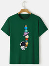Men's Summer Casual Cotton Astronaut Print T-Shirt