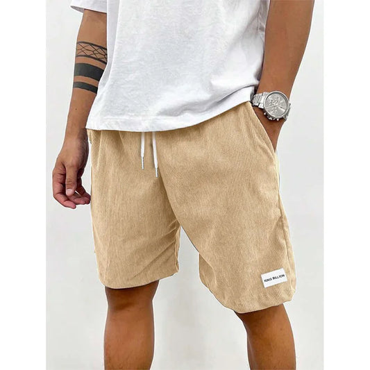 Men's Corduroy Casual Shorts – Lightweight Summer Sweatpants, Beach & Sportswear