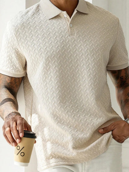 Stylish Mens Textured Polo Shirts for Spring Summer Fashion