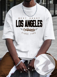 Comfortable Plus Size Los Angeles Cotton T-Shirt for Men