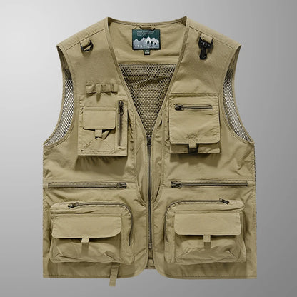 14 Pockets Summer New Men US Tactical Hiking Fishing Vest Mens Photographer Waistcoat Mesh Cargo Sleeveless Jacket Tool Vest 7XL