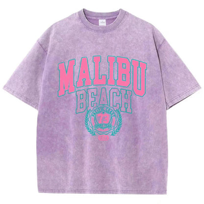 Comfortable Malibu Beach Washed T-Shirt for Women