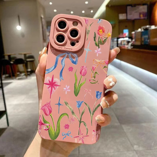 Vibrant Stylish Fruit Juice Flower Pattern Phone Case for iPhone