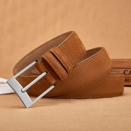 Luxury Sude Belts Cow Leather for Men and Ladies