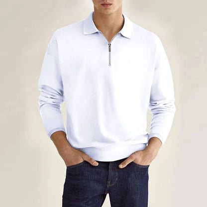 Men's Simple Solid Color Polo Shirts for Casual Comfort