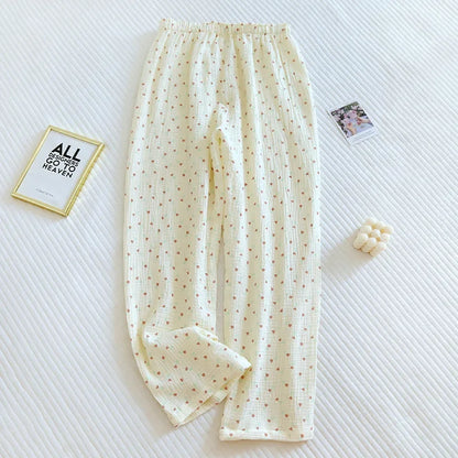 2025 Japanese Women's 100% Cotton Pajama Pants for Comfort