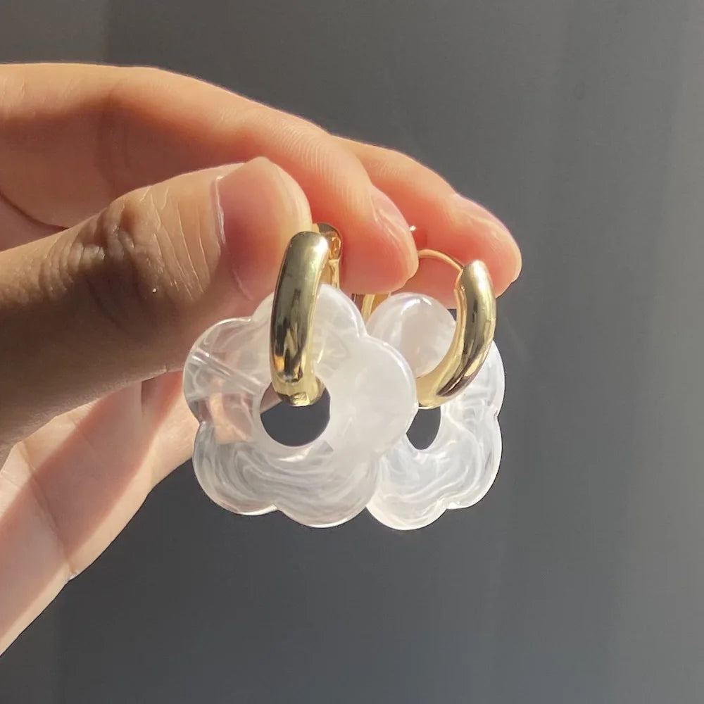 Vibrant Stylish 2024 New Multicolor Flower Drop Earrings for Women
