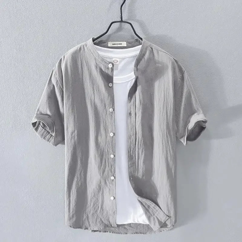 Men's Linen Short Sleeve Shirt for Cool Summer Style
