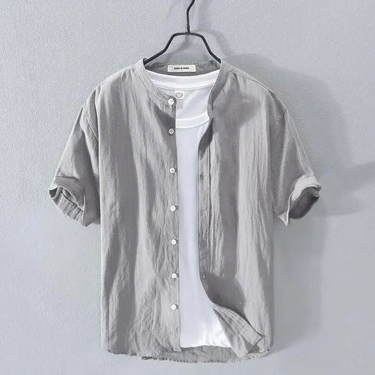 Men's Linen Short Sleeve Shirt for Cool Summer Style