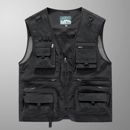 14 Pockets Summer New Men US Tactical Hiking Fishing Vest Mens Photographer Waistcoat Mesh Cargo Sleeveless Jacket Tool Vest 7XL