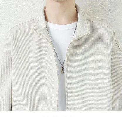 Japanese Men's Casual Long Sleeved Zipper Jacket 2024