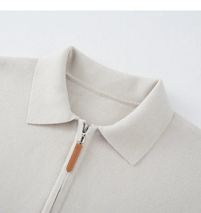 Luxury Knitted Polo Shirt for Casual Autumn Style