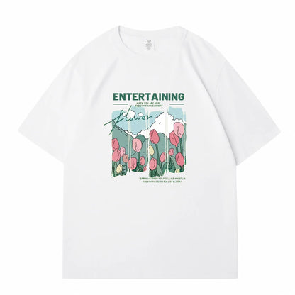 Stylish WAVLATII Women Summer Floral T-Shirts for Casual Wear