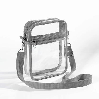 Women's Clear PVC Shoulder Bag – Stadium Approved Crossbody Bag with Front Pocket